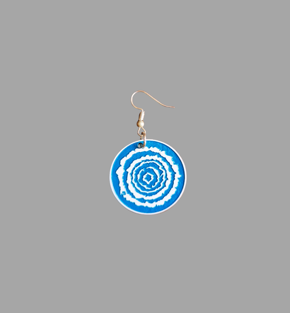 Ocean Grace – Blue & White African-Inspired Earrings - Image 3
