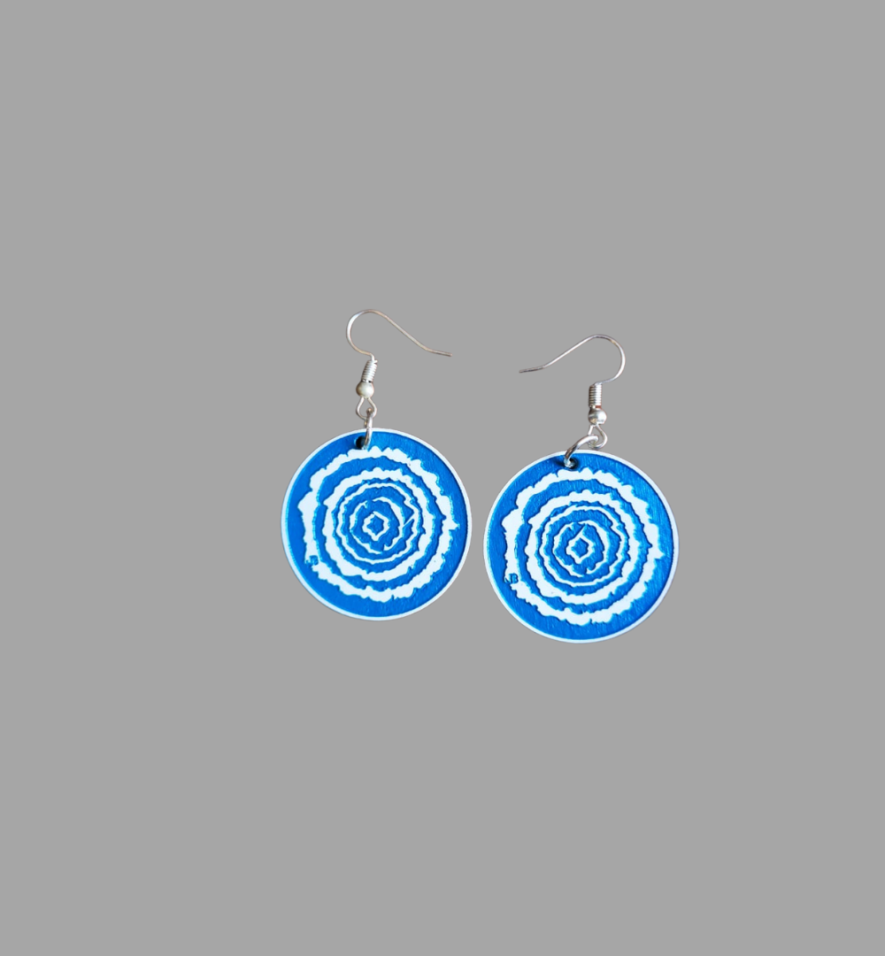 Ocean Grace – Blue & White African-Inspired Earrings - Image 2