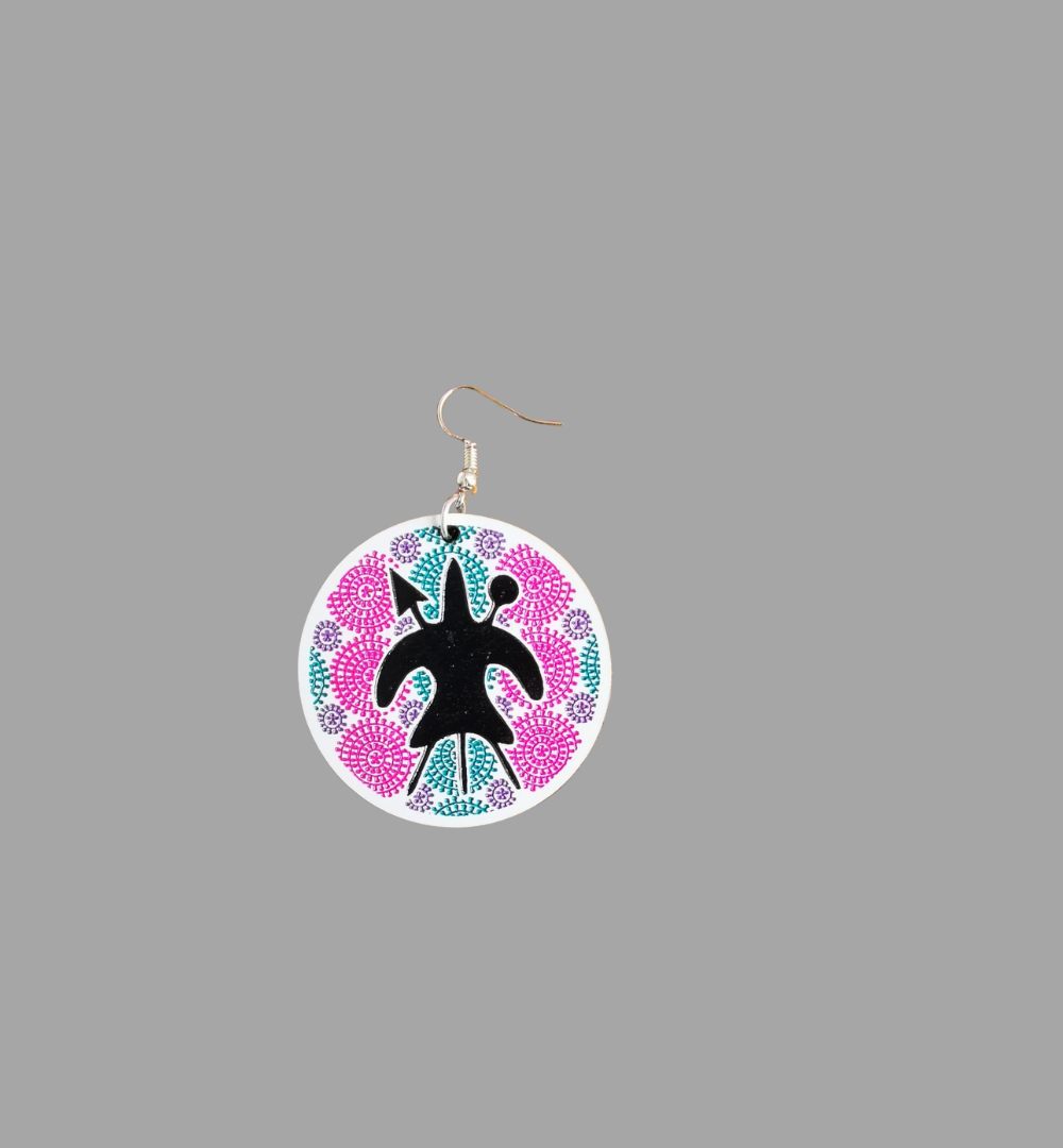 Basotho pink and white Earrings - Image 2