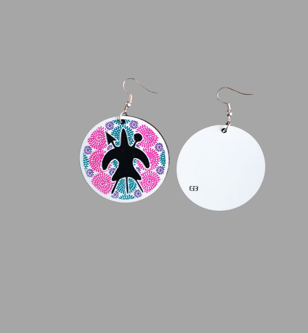 Basotho pink and white Earrings - Image 4